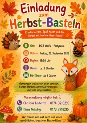 Herbstbasteln im Dorfgemeindezentrum Weifa