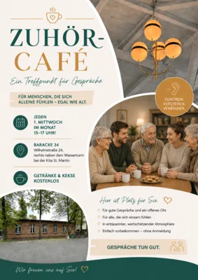 Veranstaltung: Zuh&ouml;r-Caf&eacute; - Ein Treffpunkt f&uuml;r Gespr&auml;che und gegen die Einsamkeit Mi 04.​11.​2026