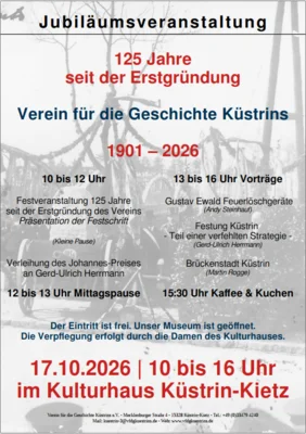 125 Jahre seit Erstgründung - Verein für die Geschichte Küstrins