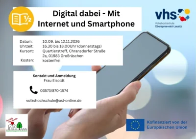 Veranstaltung: Digital dabei - Mit Internet und Smartphone Do 24.​09.​2026