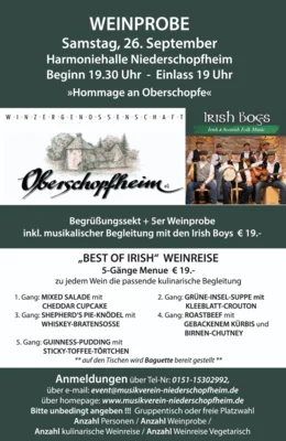 Programm zur Weinreise am Samstagabend (Bild vergr&ouml;&szlig;ern)