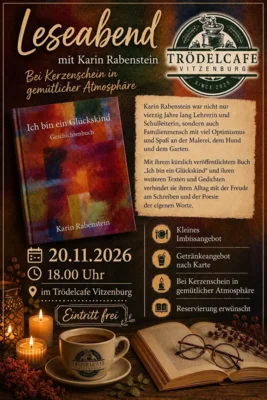 Leseabend mit Karin Rabenstein im Trödelcafé Vitzenburg am 20. November