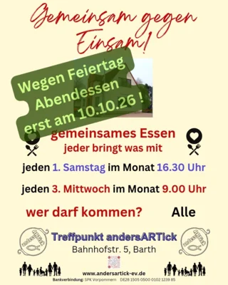 wegen Feiertag Abendessen am 10.10.26 (Bild vergr&ouml;&szlig;ern)