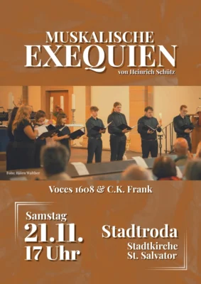 Veranstaltung: Musikalische EXEQUIEN in der Stadtkirche Stadtroda mit Voces 1608 & C.K. Frank