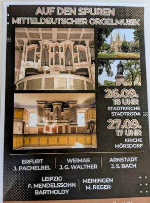 Veranstaltung: Auf den Spuren mitteldeutscher Orgelmusik - An der Orgel: Oskar K&ouml;lbel Sa 26.09.2026
