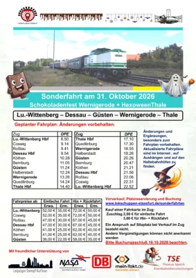 Sonderzug am 31.Oktober 2026 - Plakat