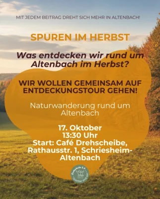 Veranstaltung: Spuren im Herbst – Naturwanderung rund um Altenbach Sa 17.​10.​2026