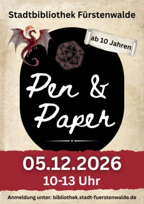 Veranstaltung: Pen & Paper Sa 05.​12.​2026