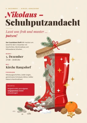 Veranstaltung: Nikolaus-Schuhputzandacht 17:00 - 19:00 Uhr Sa 05.​12.​2026