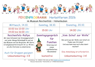 Plakat Ferienveranstaltungen