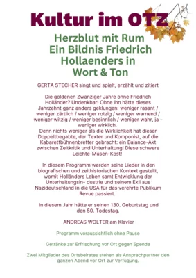 Flyer zur Veranstaltung mit weiteren Hinweisen zum Inhalt