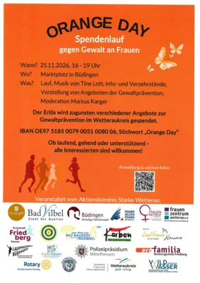 Veranstaltung: ORANGE DAY - Spendenlauf gegen Gewalt an Frauen Mi 25.​11.​2026