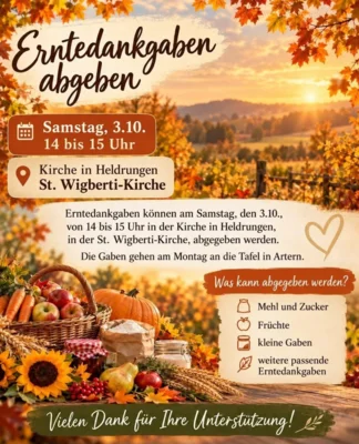 Erntedankgaben abgeben
