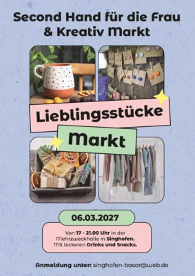 Plakat Einladung Second Hand und Kreativ Markt