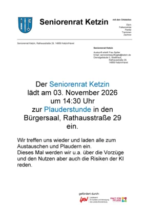 Plauderstunde November 2026
