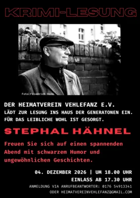 Veranstaltung: Buchlesung mit Stephan H&auml;hnel Fr 04.​12.​2026