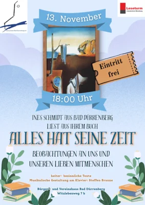 Musikalische Lesung „Alles hat seine Zeit - Beobachtungen an uns und unseren lieben Mitmenschen“ mit Ines Schmidt und Steffen Braune