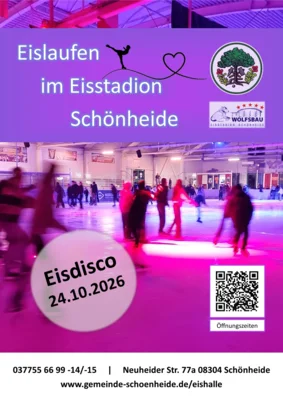 Veranstaltung: Eisdisco im Eisstadion Schönheide Sa 24.​10.​2026