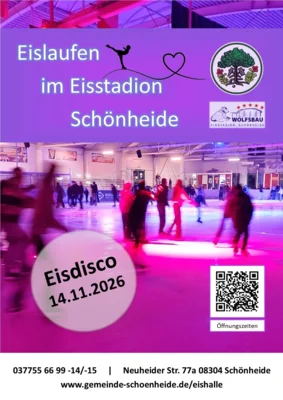 Veranstaltung: Eisdisco im Eisstadion Schönheide Sa 14.​11.​2026