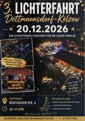 Veranstaltung: 3. Lichterfahrt durch Marlow So 20.​12.​2026