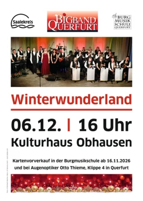 Weihnachtskonzerte der Querfurt Bigband am 6. Dezember im Kulturhaus Obhausen