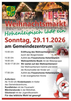 Flyer Weihnachtsmarkt Hohenleipisch (Bild vergr&ouml;&szlig;ern)
