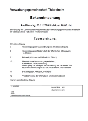 Tagesordnung