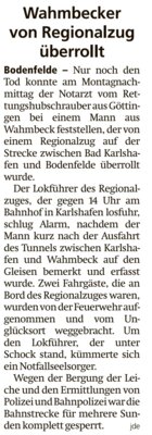 Bericht HNA vom 14.01.2025