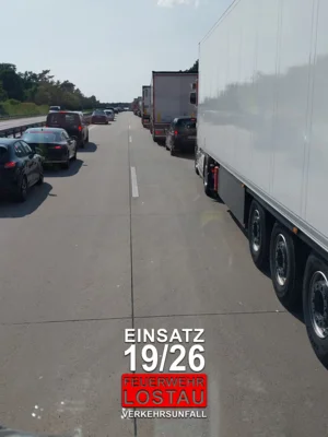 Einsatz 19-2026 VKU mit Brandfolge - Rettungsgasse BAB2