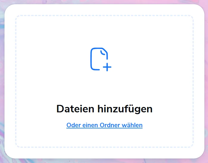 Transfer.it – Dateien hinzufügen