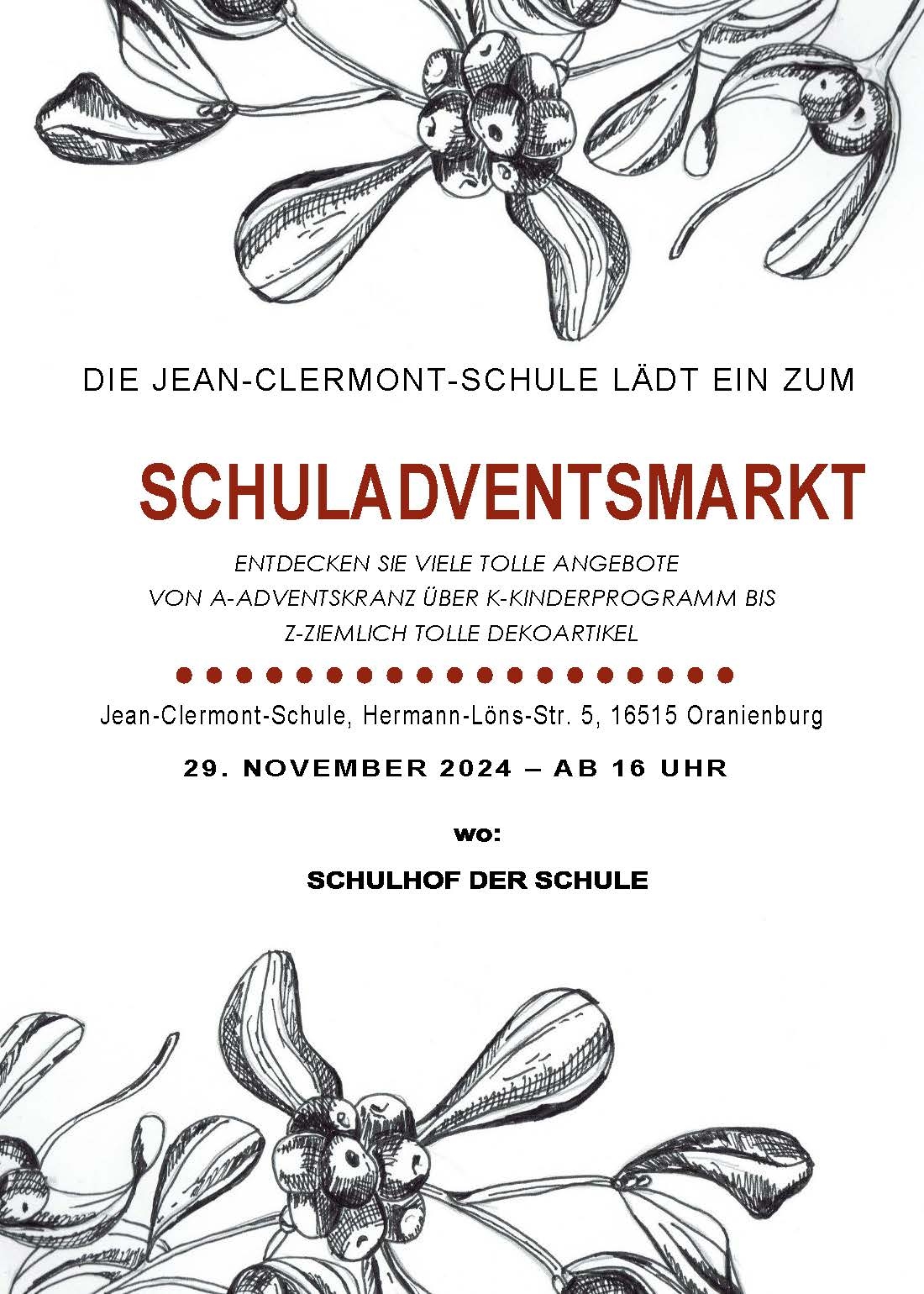 2024 Flyer Schul-Adventsmarkt