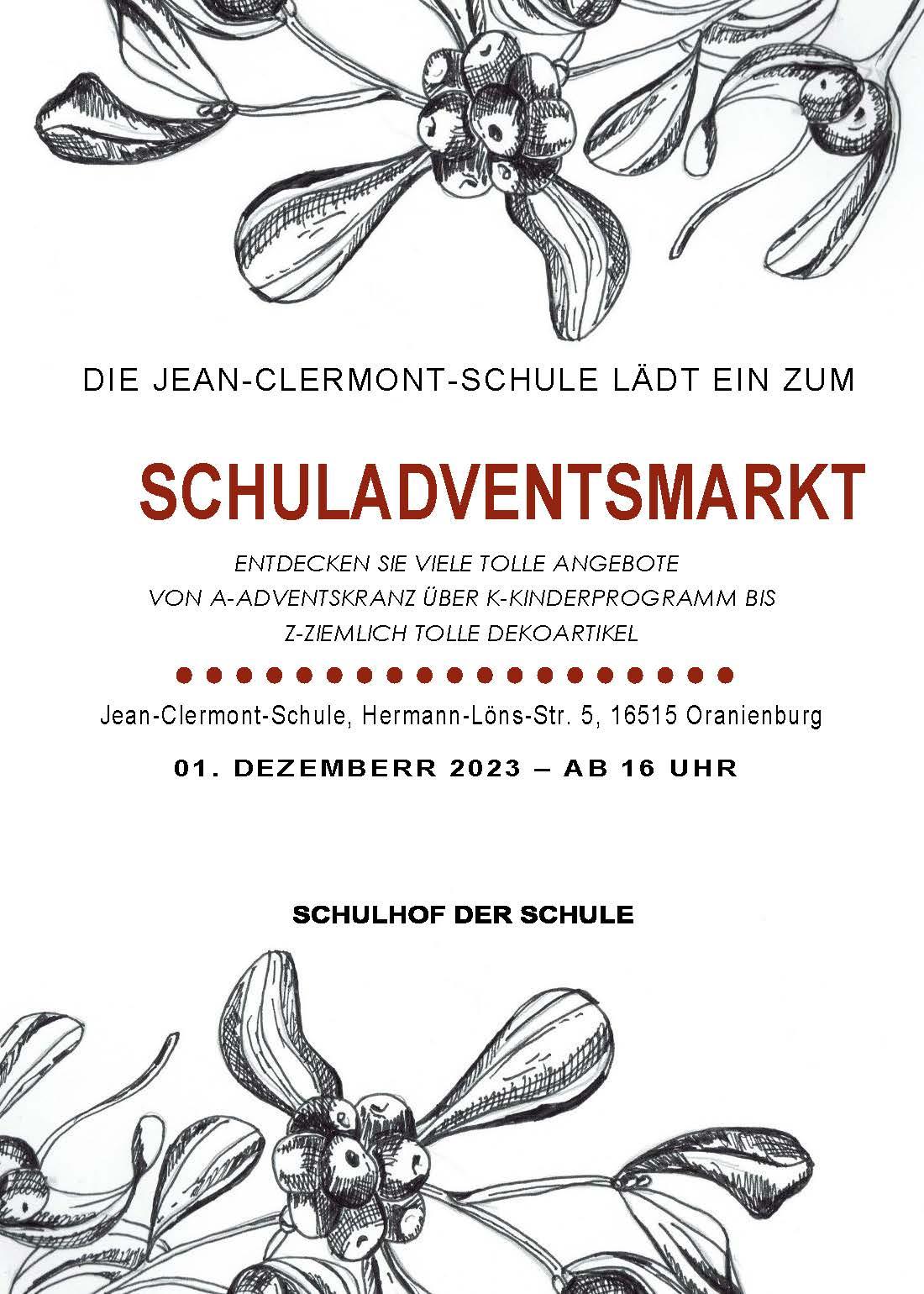 2023 Flyer Schul-Adventsmarkt