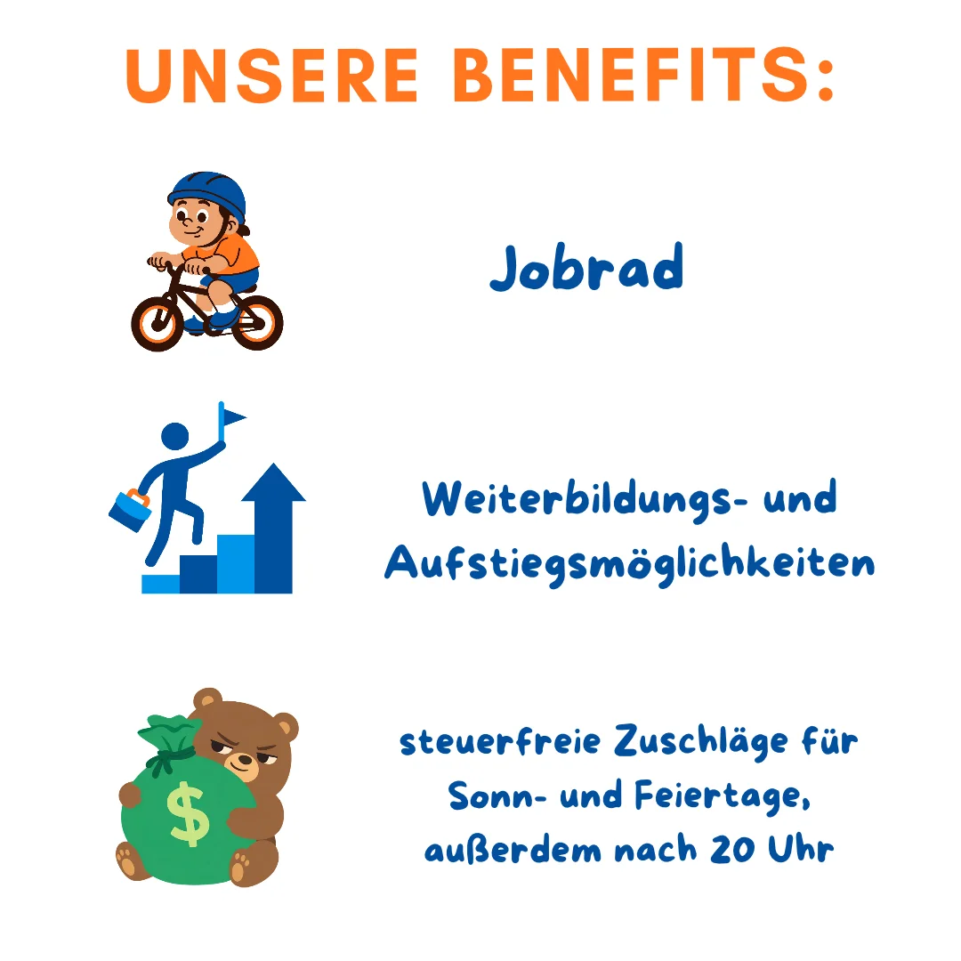 Jobrad, Weiterbildungs- und Aufstiegsmöglichkeiten, steuerfreie Zuschläge für Sonn- und Feiertage