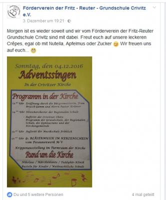 Foto des Albums: Adventsmarkt zum Adventssingen der Schulchöre in der Kirche Crivitz