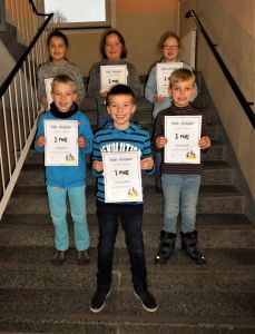 Bild: Erstplatzierte der Schulmathematikolympiade Klasse 3
