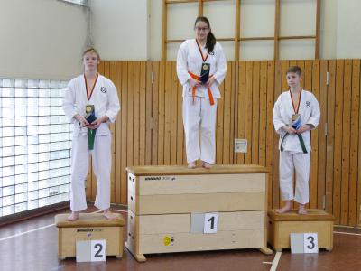 Kumite (Orange und Gr&uuml;n):                       1.Vahide                                        2.Mats                                        3.Maximilian                        