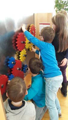 Foto des Albums: Kl. 1 und 2 zu Besuch im Minimathematikum der Sparkasse ABG