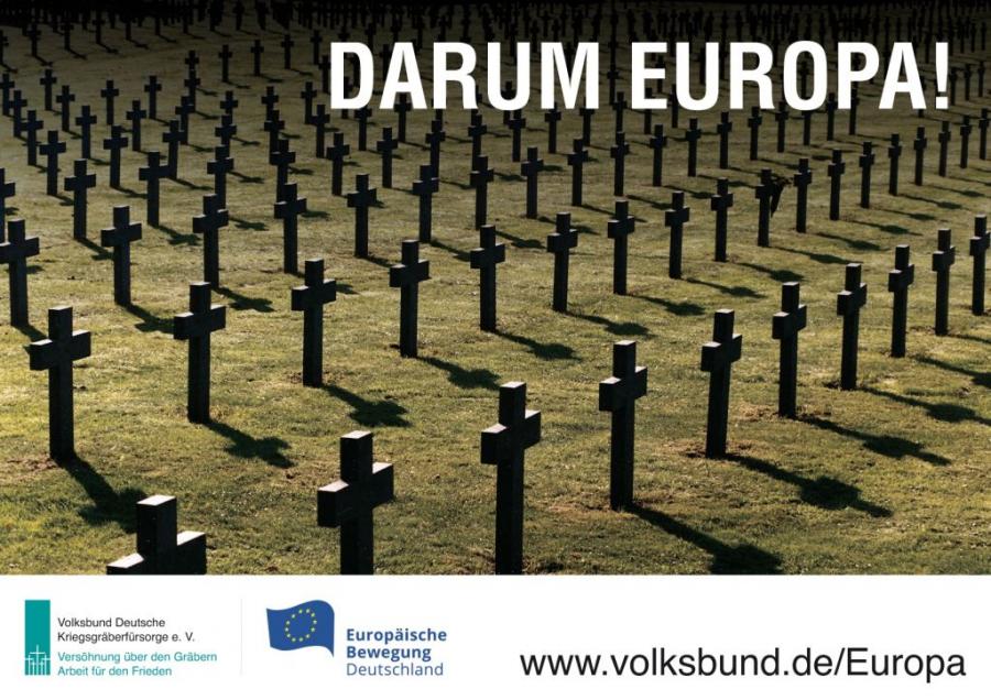 Bild: Das Volksbund-Plakat Darum Europa