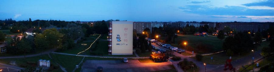 Bild: Blick vom Balkon des ersten Altersgerechten Blocks
