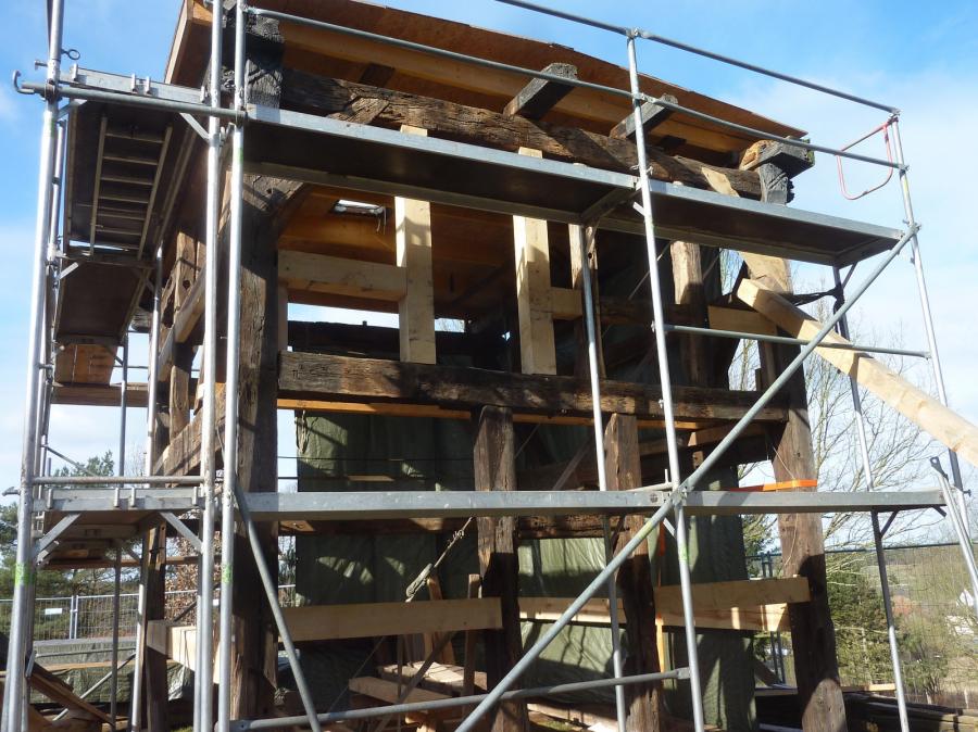 Bild : 05.02.2018  Beginn der Sanierung des Mühlenkastens 