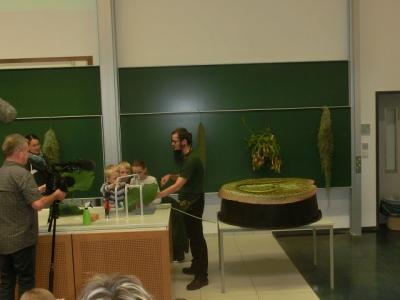 Das Experiment zeigt den Lotos-Effekt: Wasser und Schmutz perlen einfach ab. Praktisch! 