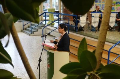 Ansprache durch Graslebens B&uuml;rgermeisterin Veronika Koch. 