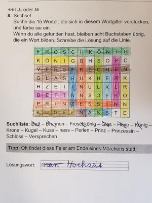 Und zum Schluss noch ein Suchsel. 