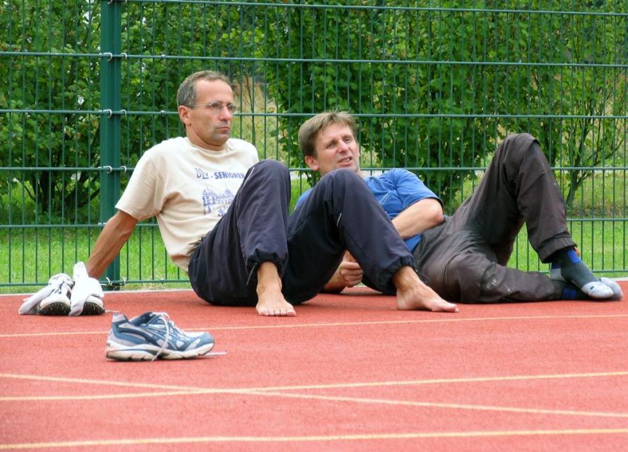 Bild: auch Zeit zum Plauschen bleibt - Andreas Helm und Mario Renner