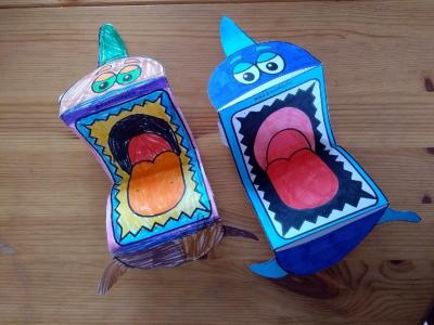 Haifisch- Handpuppen aus Australien 