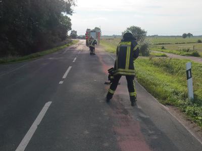 Sonntag: Einsatz auf der L 109 (&Ouml;lspur beseitigen) 