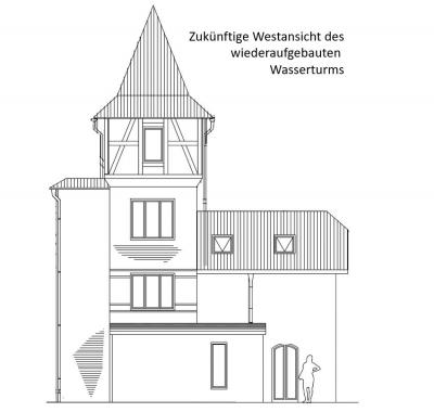 Westansicht zuk&uuml;nftiger Wasserturm  (Bild vergr&ouml;&szlig;ern)