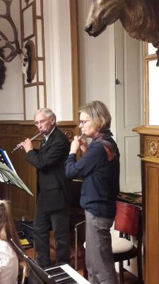 Hannes Blank und Frau Hoffmann im Duett an der Querfl&ouml;te 