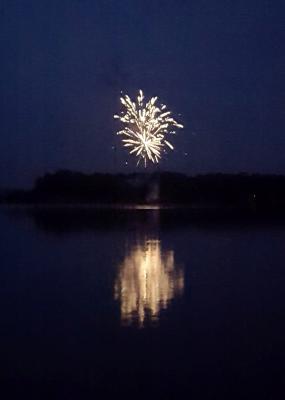 Abschlussfeuerwerk &uuml;ber dem Oberteich 
