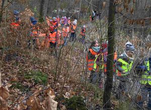 Flei&szlig;ig wird im Wald gesucht.  (Bild vergr&ouml;&szlig;ern)